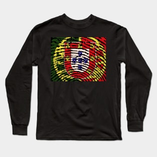 Portuguese flag Fingerprints Pattern Long Sleeve T-Shirt